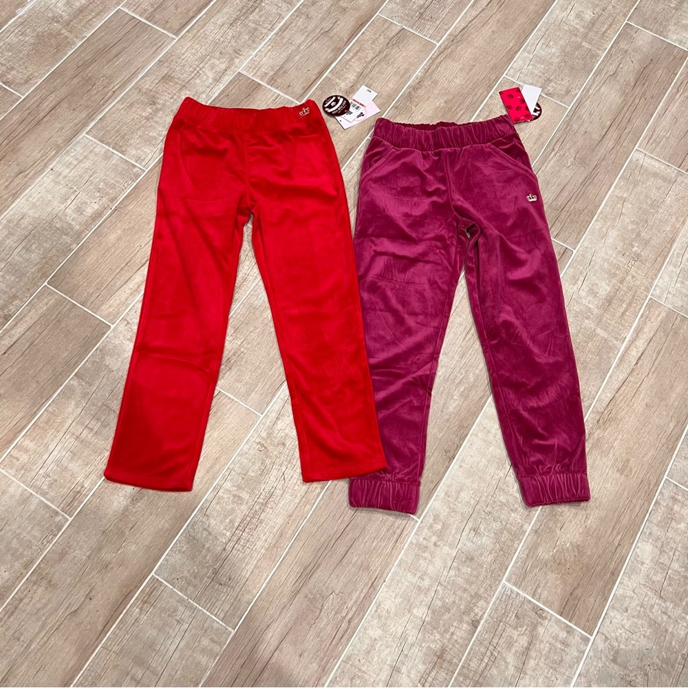 2 Juicy Couture Velour Little Girls Pants & Joggers NWT SZ SMALL 7/8